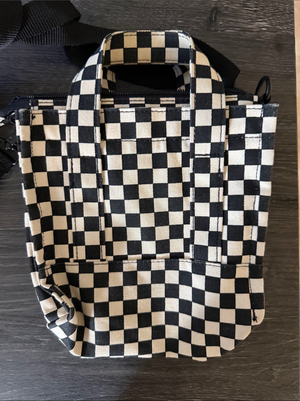 Vans Black & White Checkerboard and Black Crossbody Bag Duo - Picture 5 of 7